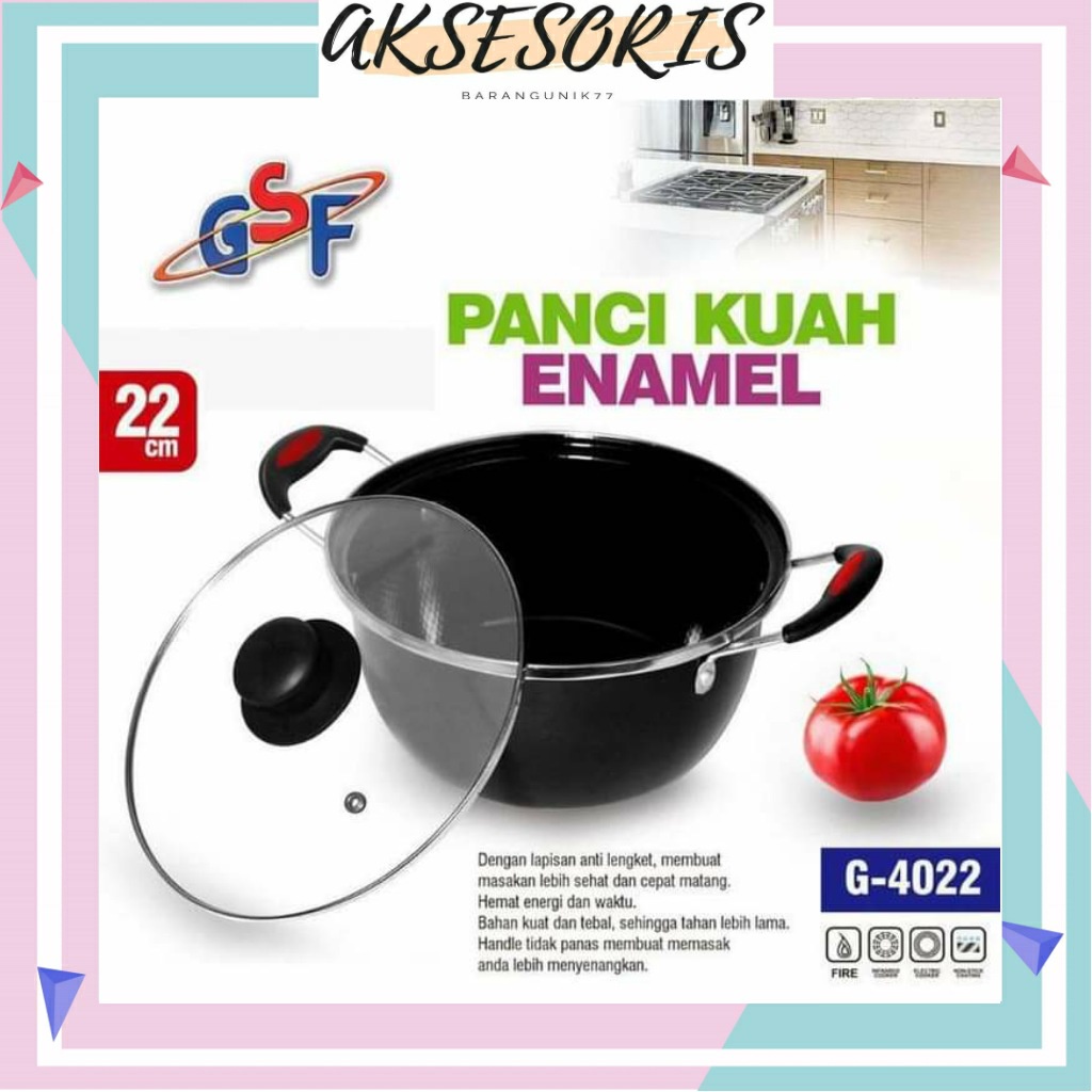 PANCI KUAH GSF 4022 22CM ENAMEL ANTI LENGKET