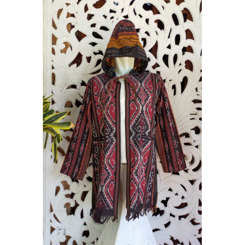 Hoodie Cardigan Tenun Etnik