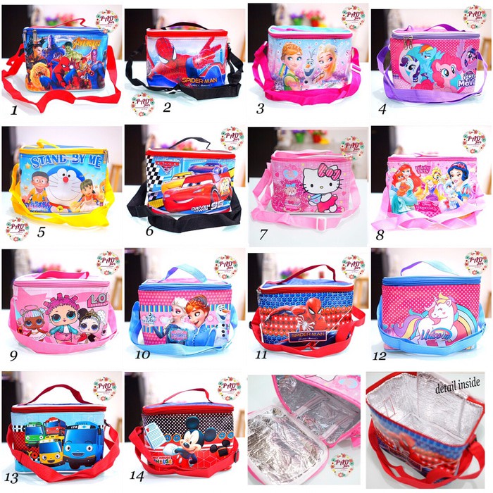 tas bekal anak karakter / tas bekal foil / tas bekal karakter / lunch bag