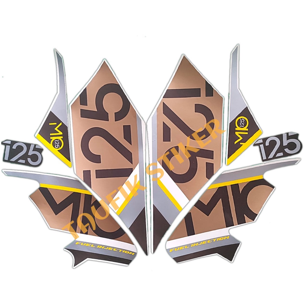 STRIPING LIS BODY MOTOR YAMAHA MIO M3 2017 PUTIH COKLAT SEPASANG STANDAR FULL SET