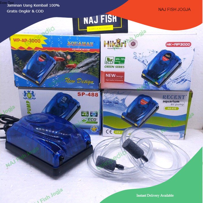 Airator Pompa Udara Akuarium Aquaman 2 lubang fullset tinggal pakai