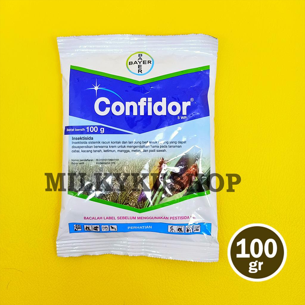 CONFIDOR 5 WP 100 GRAM KEMASAN PABRIK INSEKTISIDA HAMA WERENG