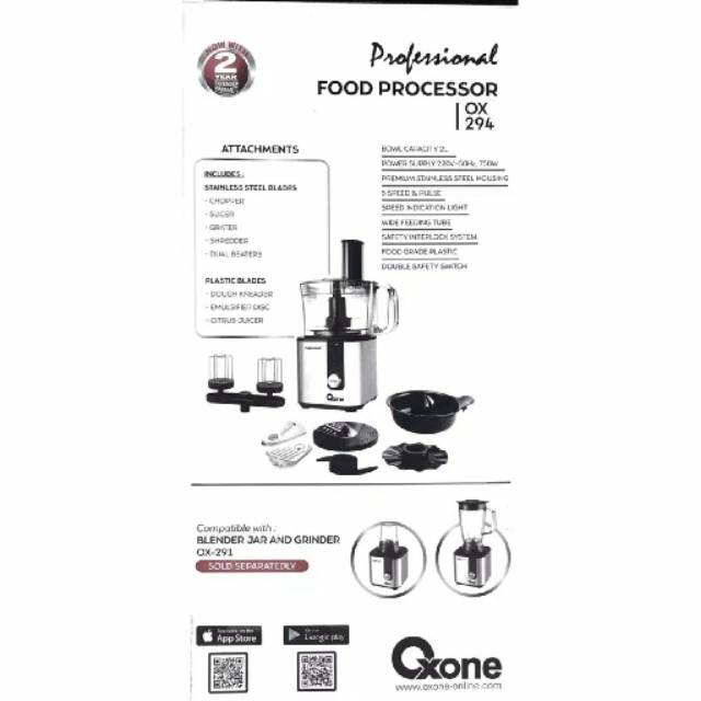 [BD] Professional Food Processor Oxone OX-294 High Qyuality 750W