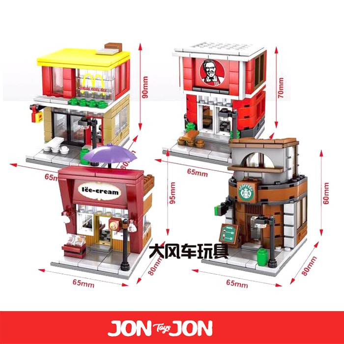 JT733 LEGO SEMBO BLOCK SERI (KFC-MC DONALD-HAGENDAZ-STARBUCK)