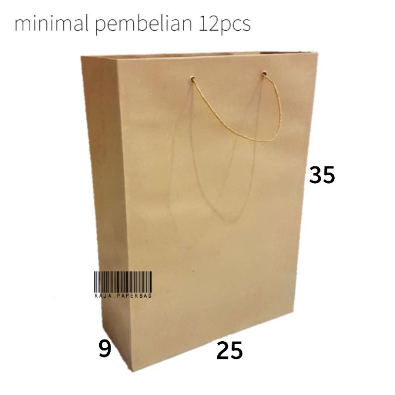 

paper bag coklat P25 L9 T35 tas kertas polos paperbag polos goodie bag souvenir tempat kado shopping bag