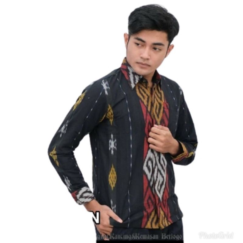 kemeja tenun jepara ethnik/kemeja pria/kain tenun