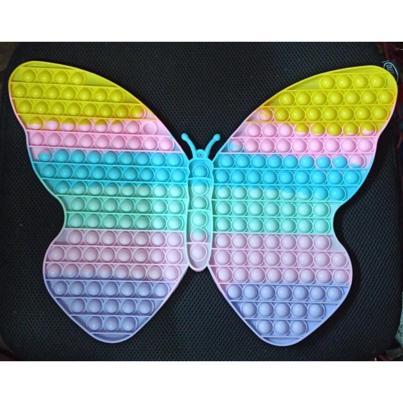 mn47y Pop It Fidget Toy  Rainbow Mainan anak super jumbo kupu kupu