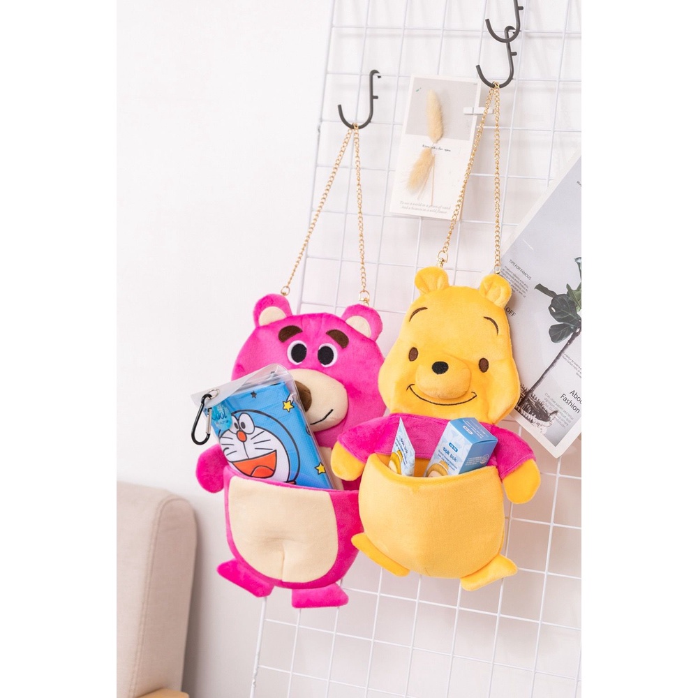 KERANJANG PENYIMPANAN BONEKA WINNIE THE POOH STITCH CHIP DALE LOTSO HOUSEWARE DEKORASI RUMAH KAMAR ANAK LUCU IMPOR