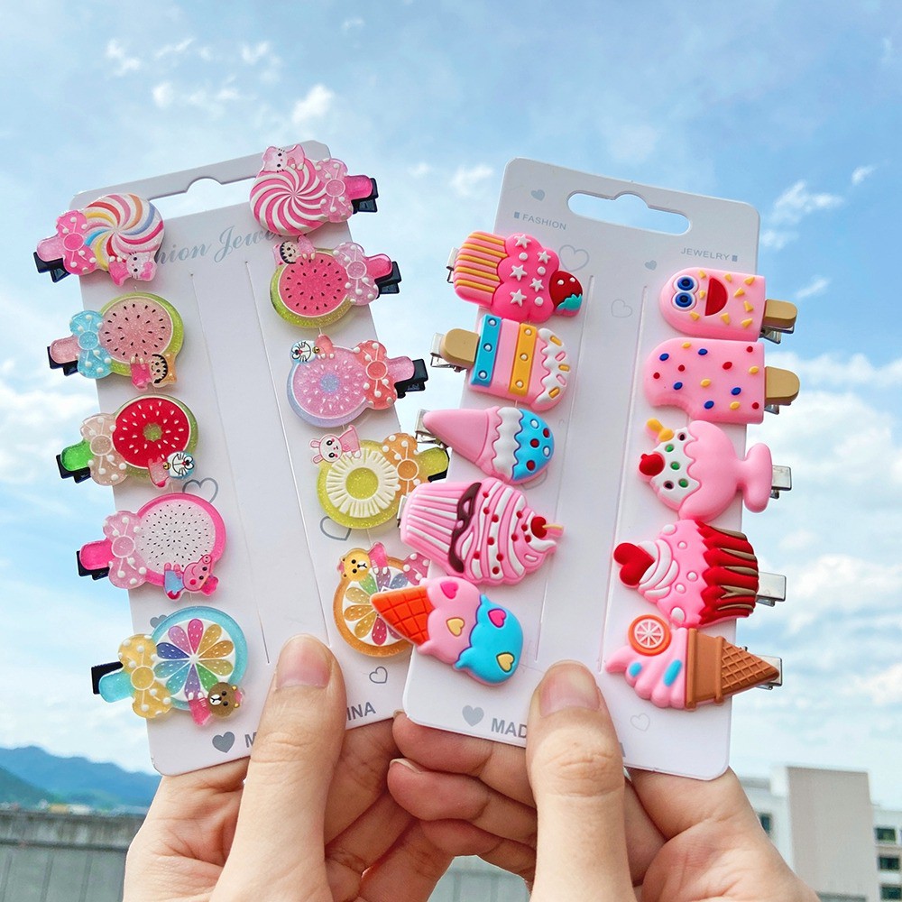 Jepit Rambut Motif Kartun  headband Aksesoris Anak Perempuan Jepit set anak bandana Jepit topi ikat 10PCS IKAT RAMBUT KOREA IKAT RAMBUT ANAK  iKat Rambut 10Pcs/Pack Hairbands Children Ikat Rambut Anak Perempuan Lucu Ikat Rambut Anak Korea 3D Set 10 pcs Ka