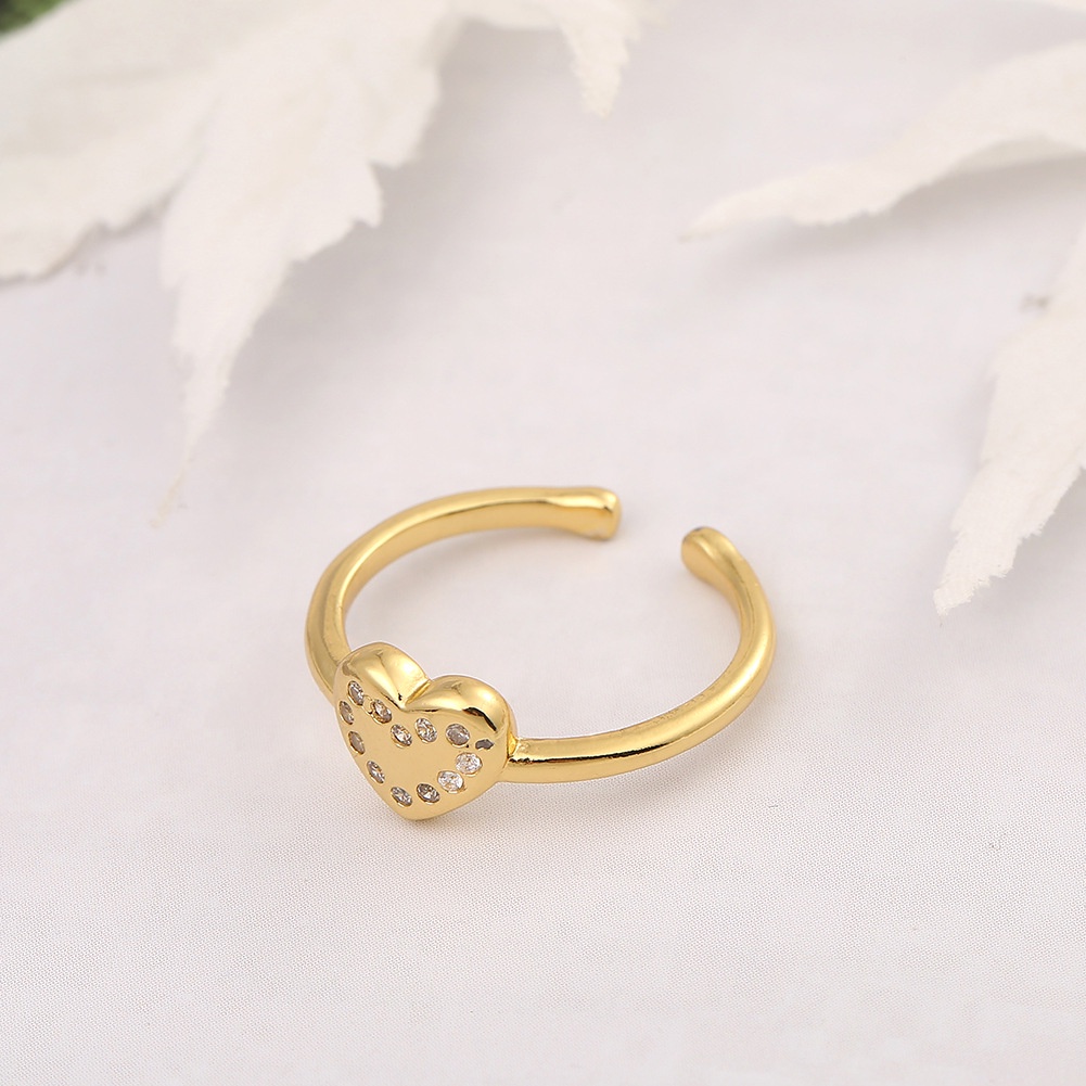 Cincin kunci Baru cinta berbentuk hati cincin berlian dingin ornamen untuk wanita