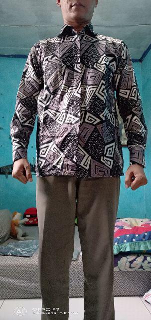 Kemeja Batik Pria Lengan Panjang Size M L Xl Xxl Bswart Batik Hrb026