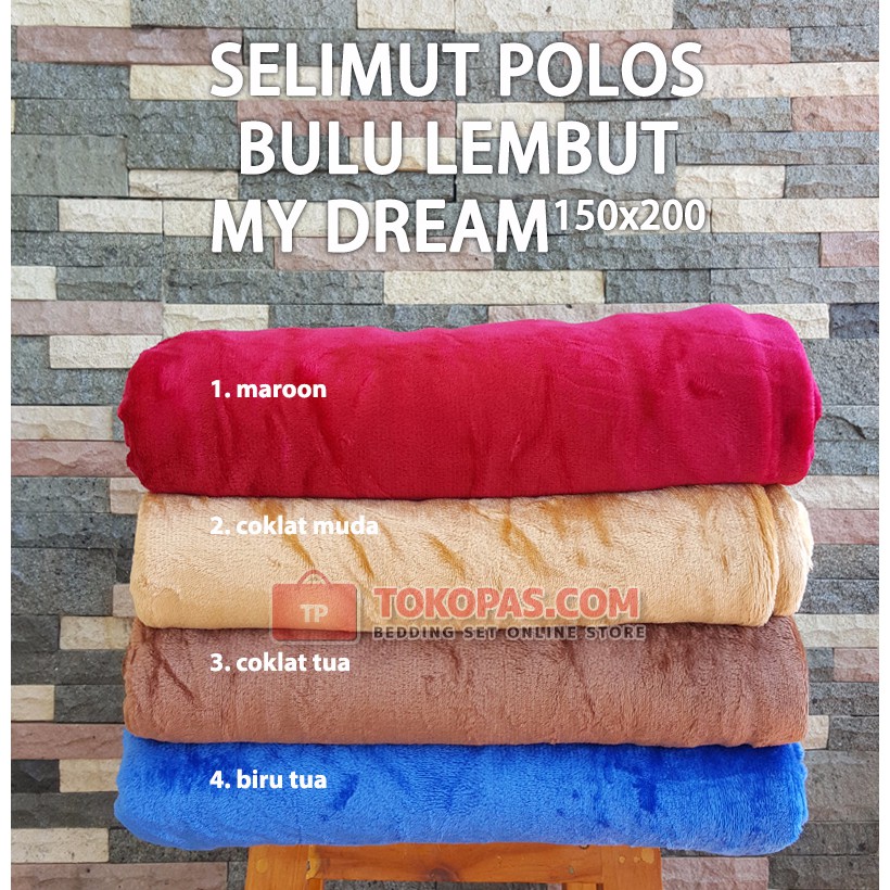 Selimut Polos Bulu Lembut My Dream 150x200