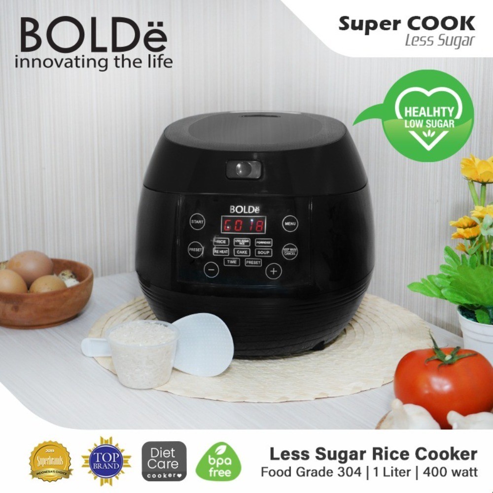 Magic Com / Rice Cooker BOLDe Super Cook Less Sugar 1L Rendah Gula Garansi Resmi