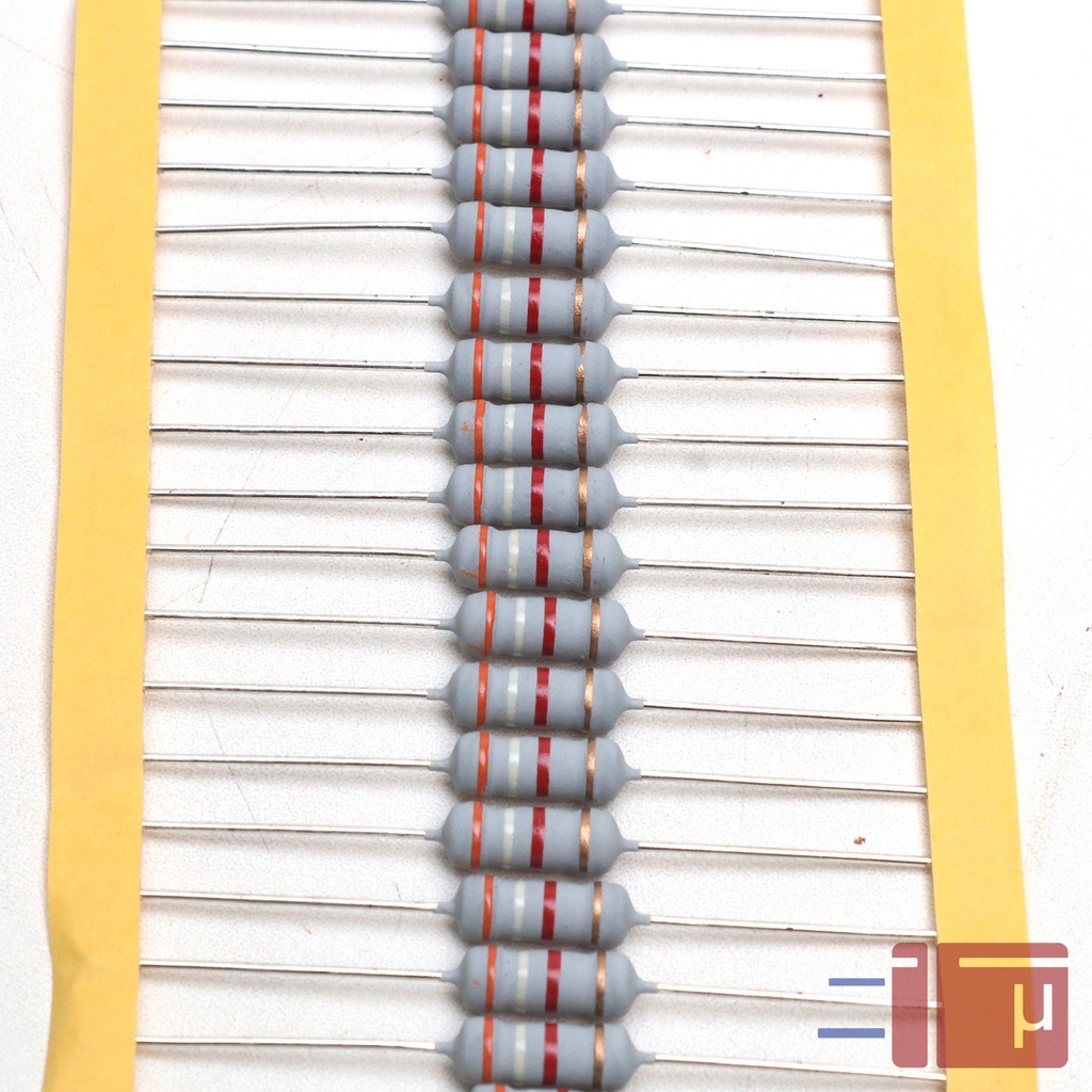 x10 Resistor 3K9 3.9K 1W Metal Oxide 5% Taiwan Kaki Tembaga