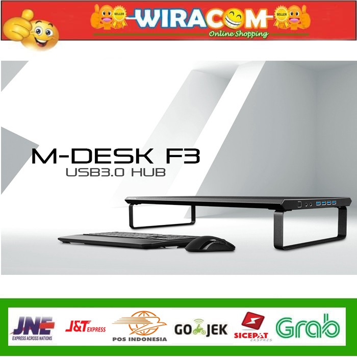 DEEPCOOL M-DESK F3 MONITOR STAND USB 3.0 HUB + AUDIO - MDESK F3