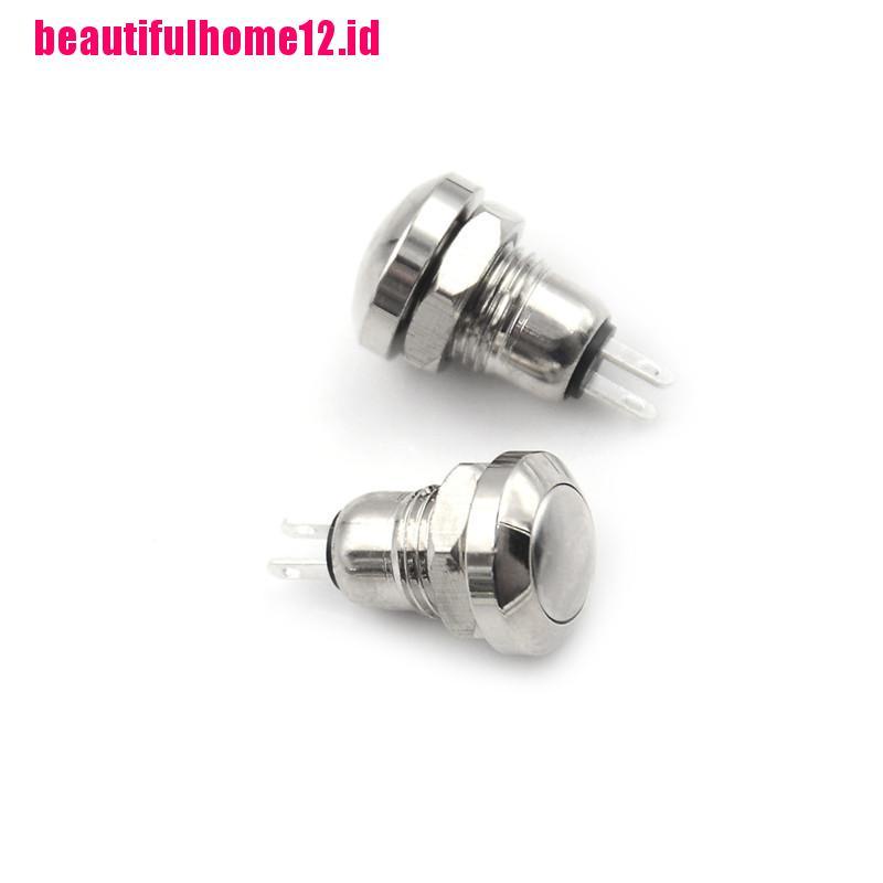 2 Pcs Tombol Tekan Momentary Mini Micro 2 Pin Bahan Logam Tahan Air Ukuran 8mm