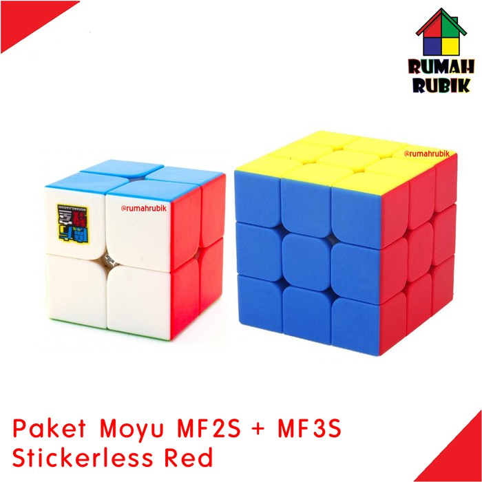 Rubik Yongjun - Rubik Kubus - Pelumas Rubik Paket Rubik Moyu 2X2 Mf2S Red & 3X3 Mf3S Red / Paket