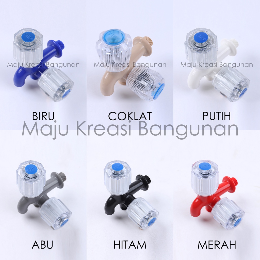 Kran Cabang Crystal Plastik Keran Shower PVC ABS Kristal Merk VINO