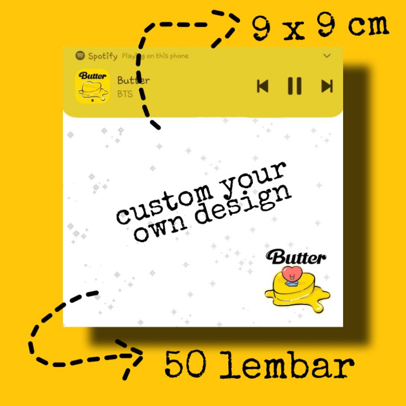 

Memopad Custom 9 x 9 cm isi 50 lembar memo pad kertas note notes notepad