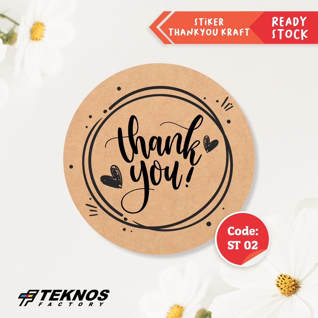 

STICKER THANK YOU KRAFT MURAH ST 02