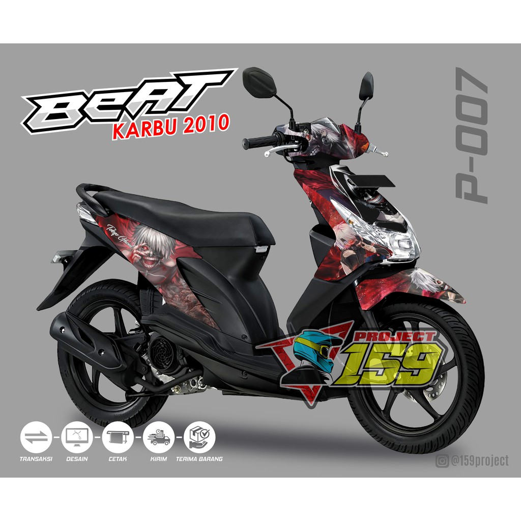 Decal Stiker Motor Beat Karbu 2010 - P-007 Tokyo Ghoul Livery