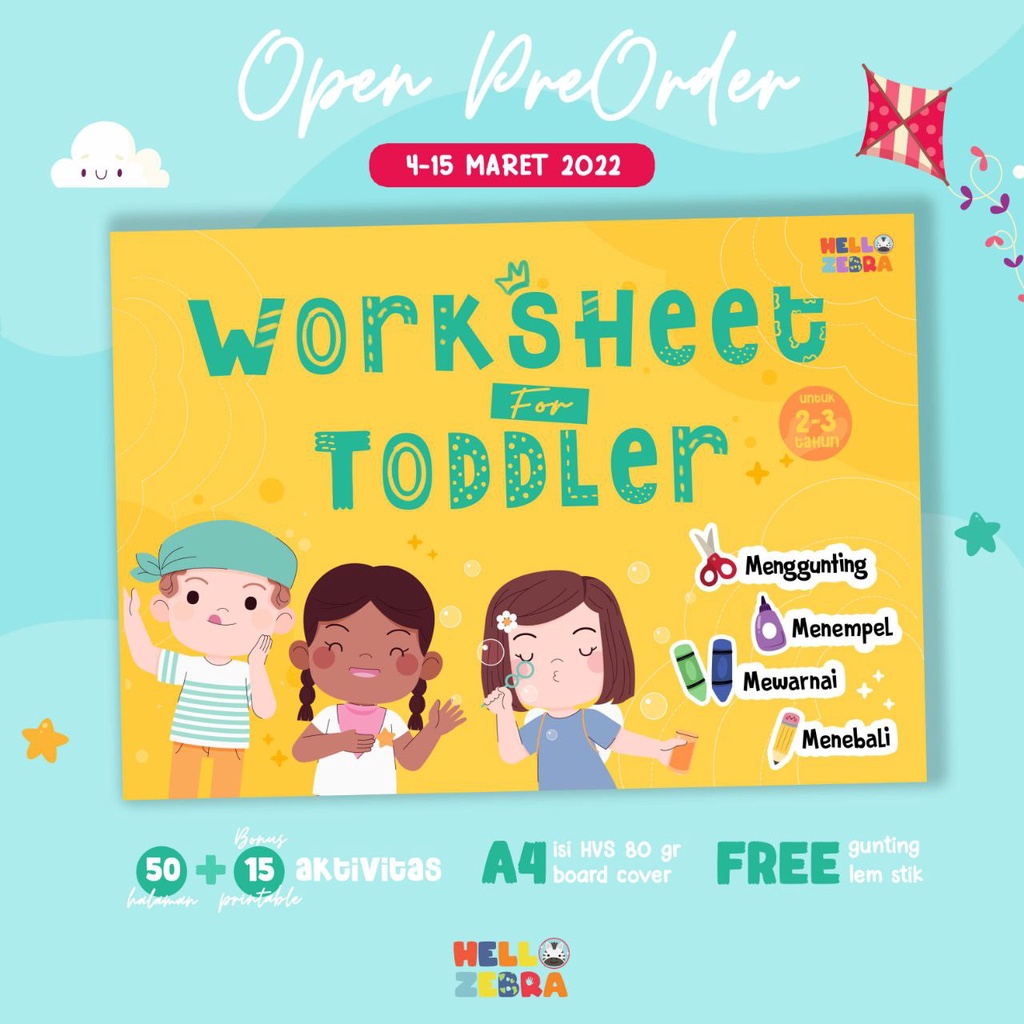 Worksheet Toddler by HelloZebraBooks