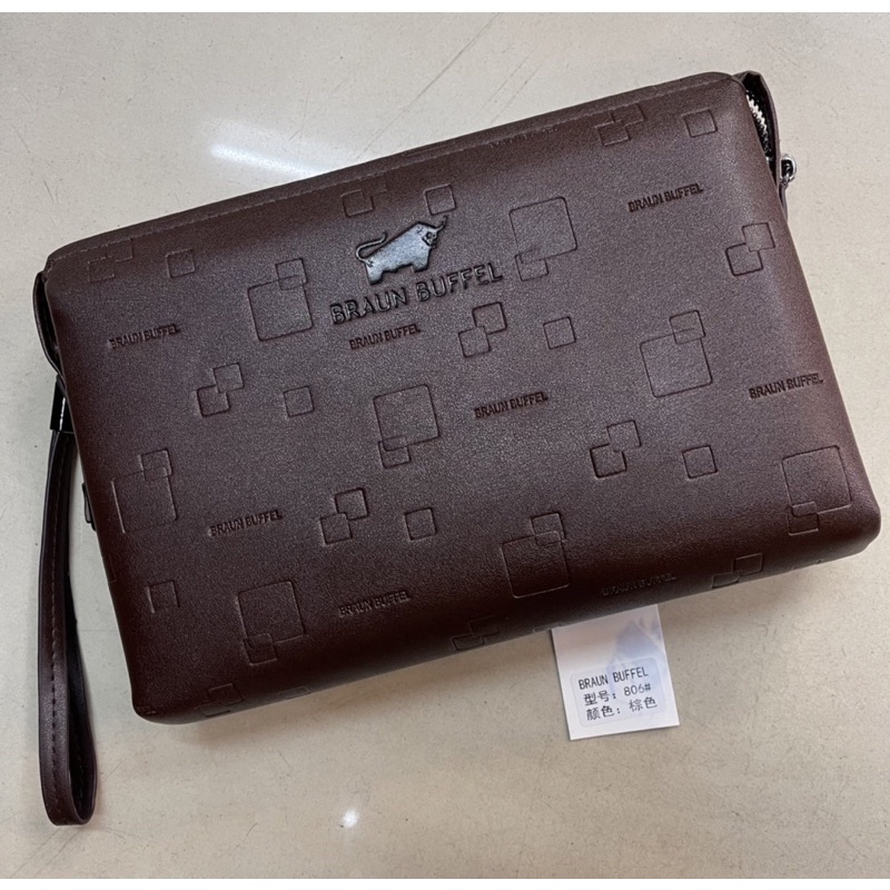 Hand Bag Clutch Pria Cowok Wanita Model Embos Braun Buffel Import