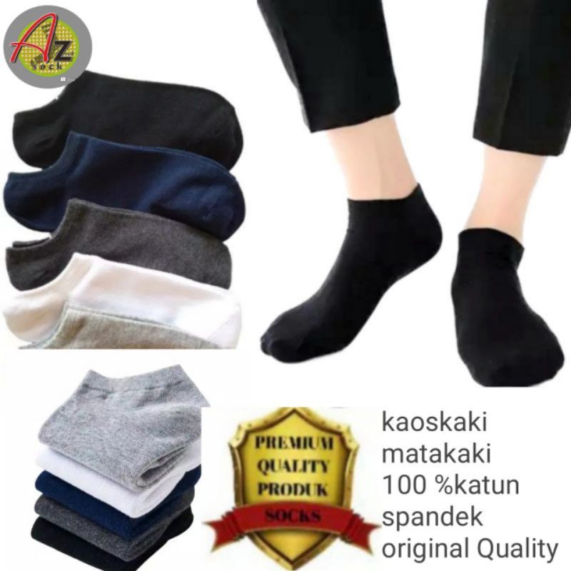 Kaos kaki pendek matakaki warna polos / Ankle socks pria wanita dewasa unisex