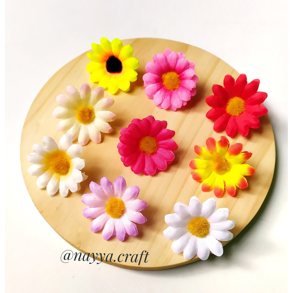 Kelopak Mini Aster Daisy krisan Kepala Bunga Matahari Artificial Hiasan Foto Dekor Hantaran