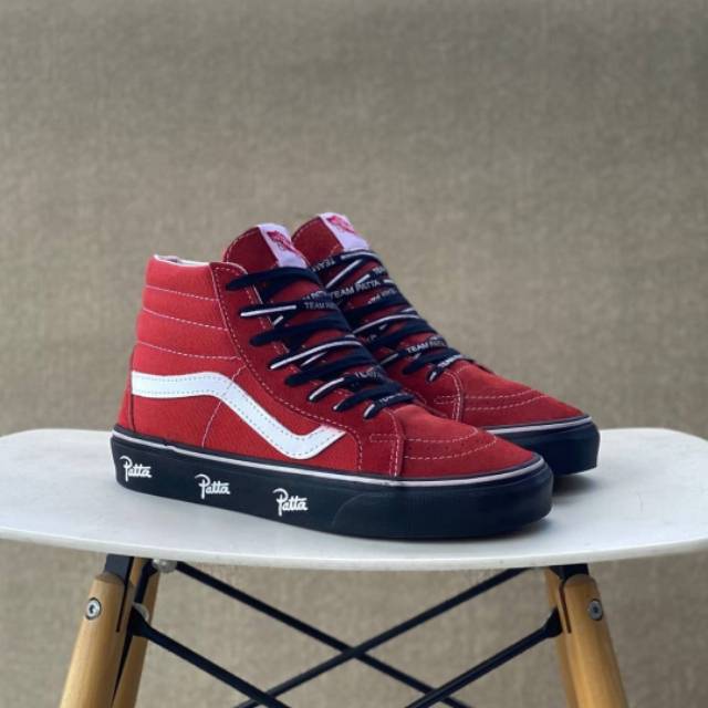 Sepatu PATTA x Vans SK8 HI 38 Reissue Langoustino Black (Ultracush Insole) BNIB Original Premium