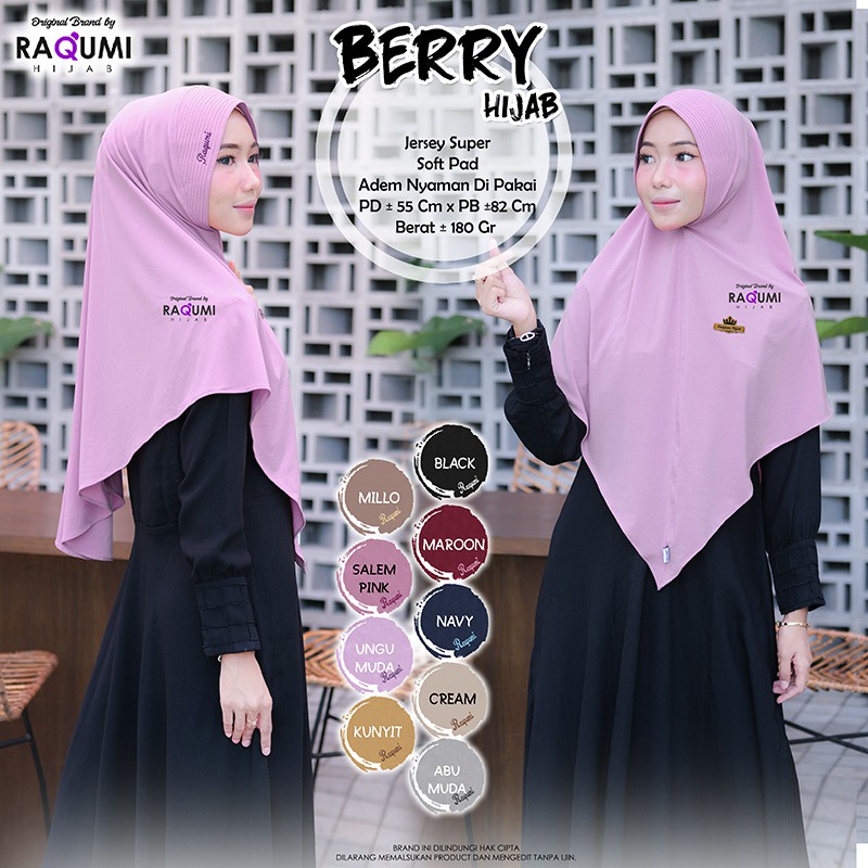 Hijab Instan Raqumi Berry Hijab Jersey Original by Raqumi Hijab