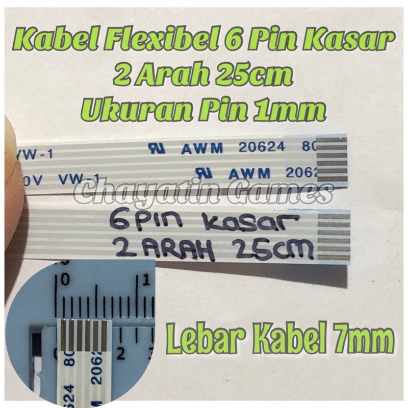 Kabel Flexibel 6 Pin Kasar 2 Arah Panjang 25cm Ukuran Pin 1mm