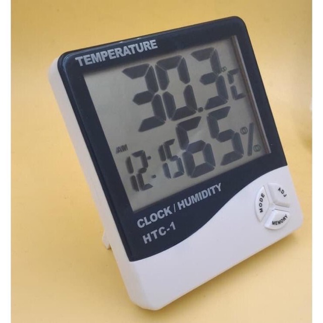 HTC-1 Digital Hygrometer Temperature Meter Termometer Clock Alarm Jam