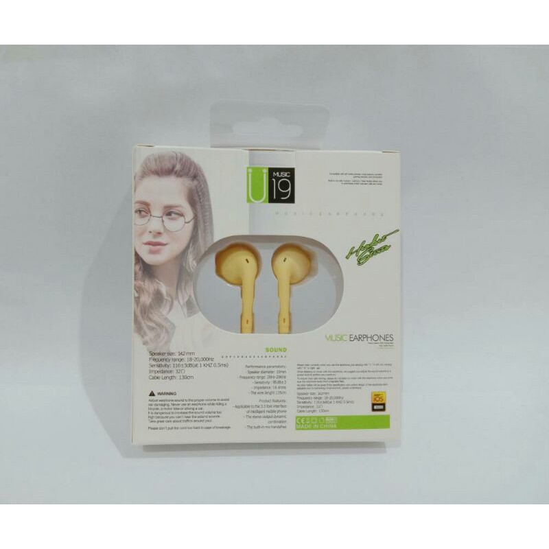 ⭐️ Jendela Kosmetik ⭐️ Handsfree U19 Macaron / Headset / Earphone / Handsfree ( Hifi Extra Bass )