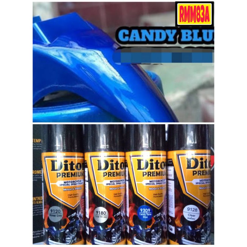 DITON PREMIUM PAKET CANDY TONE BLUE / BIRU CANDY, Cat Semprot / Pilox Tahan Bensin