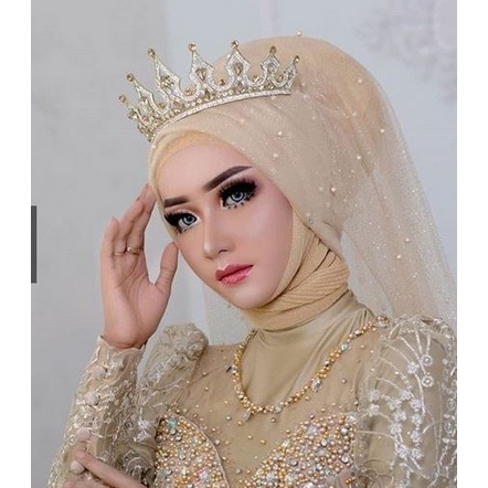 Slayer Pengantin Mutiara Tille Veil Pengantin Hijab Mutiara Panjang Premium Murah Hijab Jilbab Penga