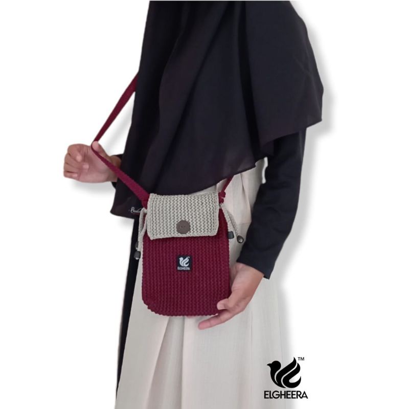 [HUSNA COLLECTION] Tas Selempang Rajut Sling Bag