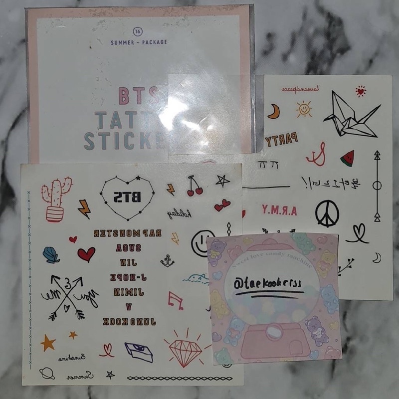 BTS Summer Package 2016 Dubai Sharing (BTS Tattoo Sticker)