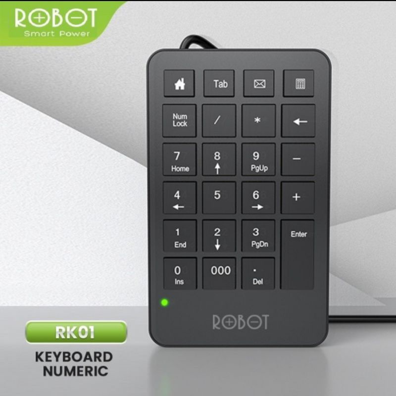 Robot RK01 Wired Numeric Keypad - Robot Numeric Pad Keyboard Numlock