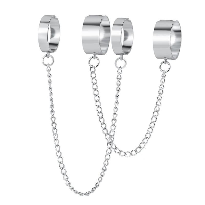 Punk Cool Hiphop Chain Rings Multi-layer Adjustable Open Finger Rings Set Alloy Man Rings for Women Party Gift Jewelry