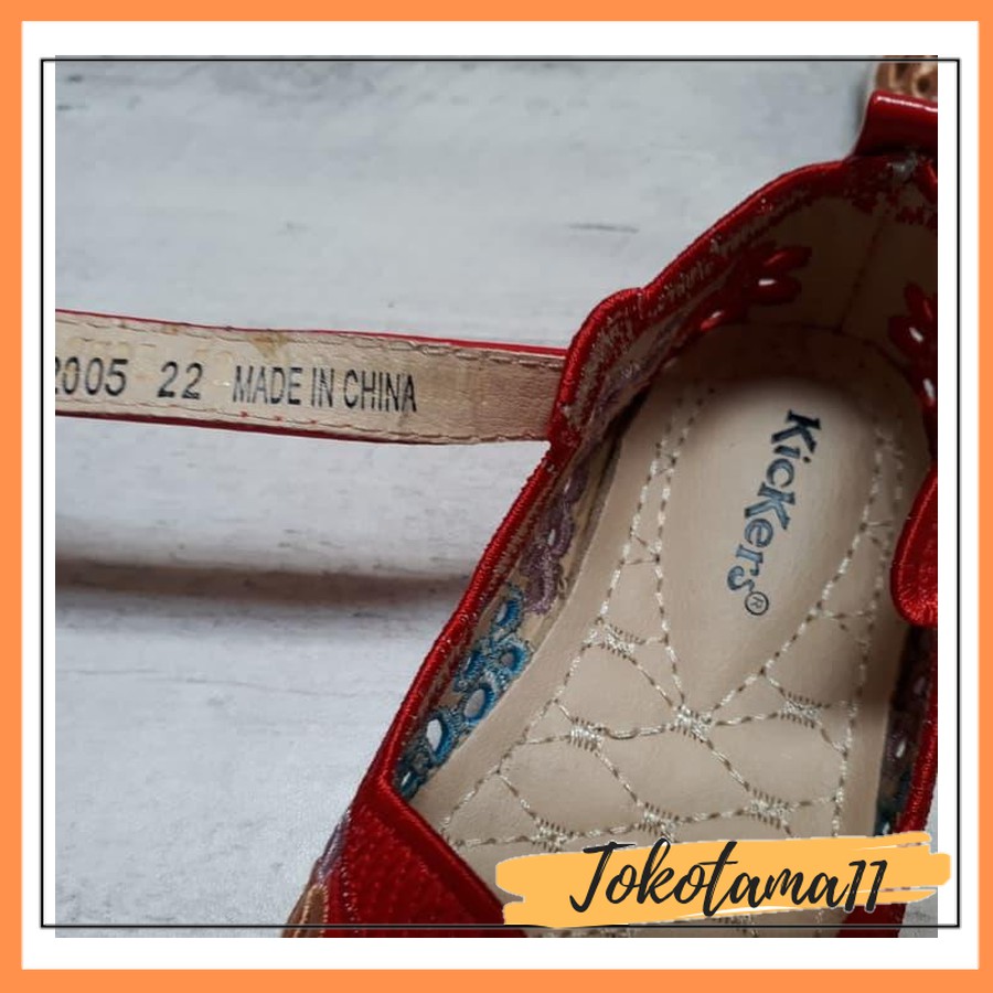 WV. SECOND SEPATU ANAK BALITA KICKERS SIZE 22 MERAH BAGUS CANTIK BABYGIRL