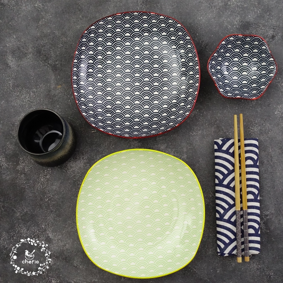 Chefio Piring Saji Bundar Keramik Akira Series / Round Serving Plate