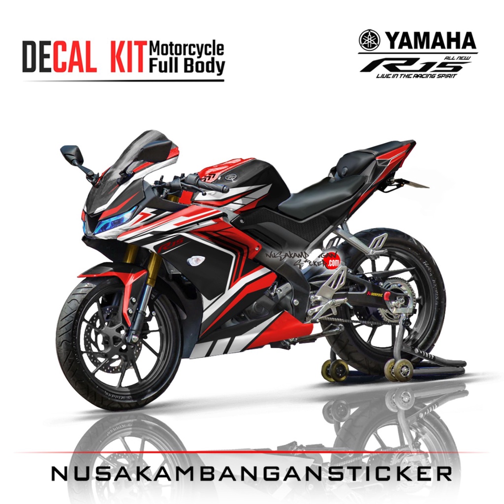 Decal Kit Sticker Yamaha R15 V3 VVA 155 – Spesial Graphic Edition Red Stiker Full Body