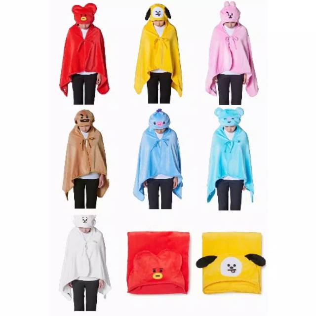 [PRE-ORDER] UNOFFICIAL BT21 Selimut Hoodie Model Jubah Motif Kpop