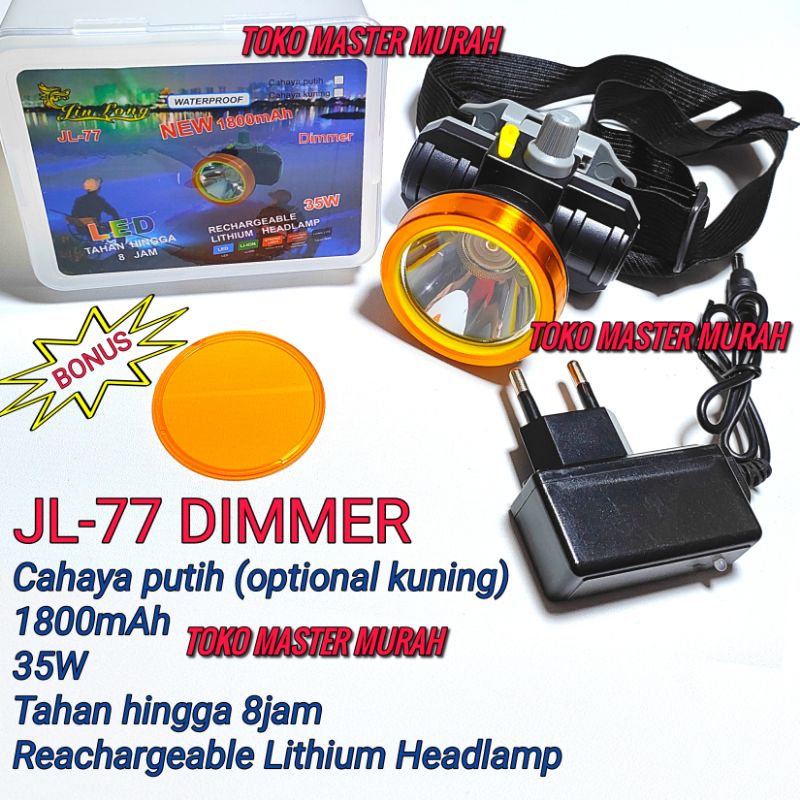 Senter Kepala Charge 35W Dimmer Headlamp 35Watt Rechargeable Cas