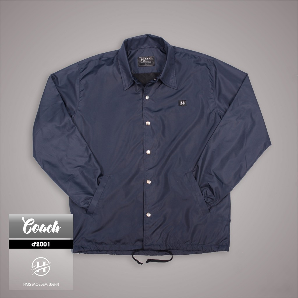 jaket pria tali serut motif distro jaket coach jaket HMS distro jaket warna navy kode art CF2001