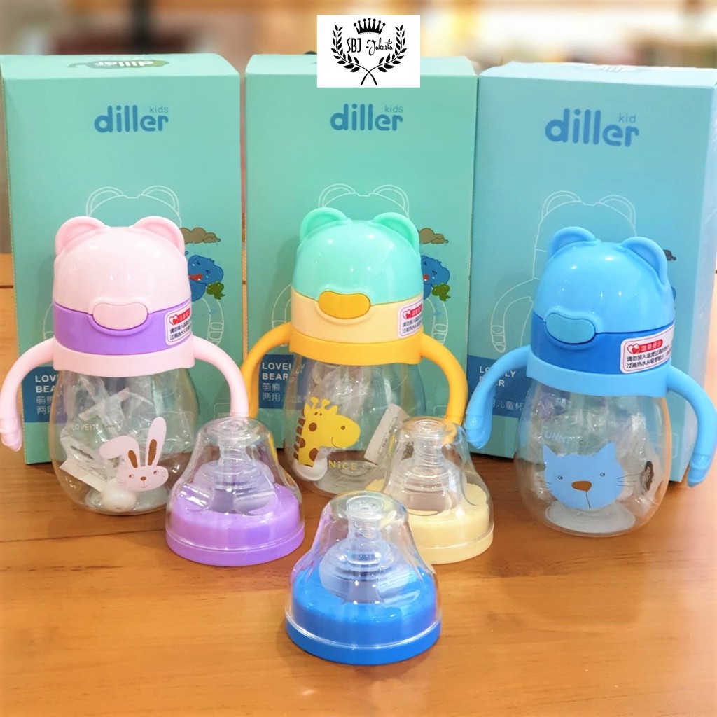 Botol air minum Bayi Baby Balita Diller Tritan 100% BPA FREE Dual cap