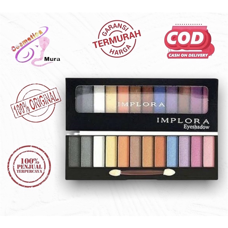 [ 7669D ] implora eyeshadow 12 colour palette - palette eyshadow implora panjang 12 color