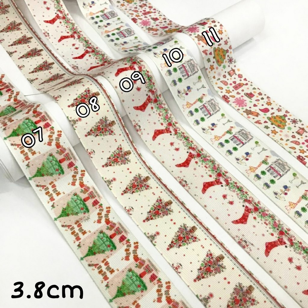 PITA KADO | PITA HAMPERS | PITA GROSGRAIN MOTIF NATAL 3.8 CM