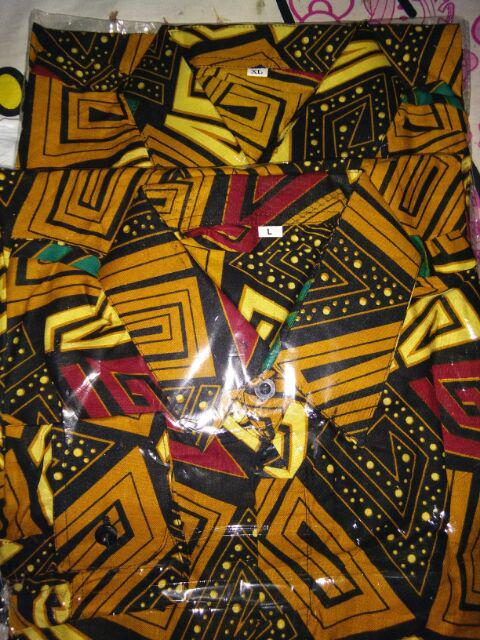 Asifa Batik Hrb026 Kenongo Kemeja Tosca Pendek Pekalongan Padi M L Xl Sogan Tulis Halus Kemeja Batik